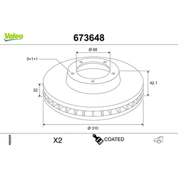 Brzdový kotouč Brzdový kotouč VALEO 673648