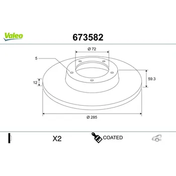 Brzdový kotouč Brzdový kotouč VALEO 673582