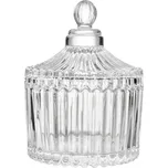 Transparentní skleněná dóza s vroubky a víkem - Ø 7*9 cm 242817778