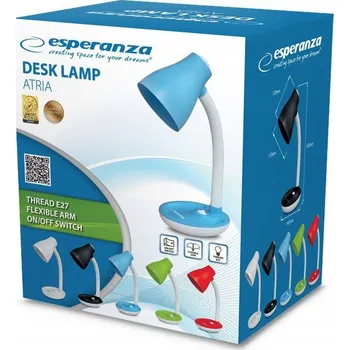 Lampička Stolní lampička Esperanza ATRIA bílá, modrá, výkon až 12 W