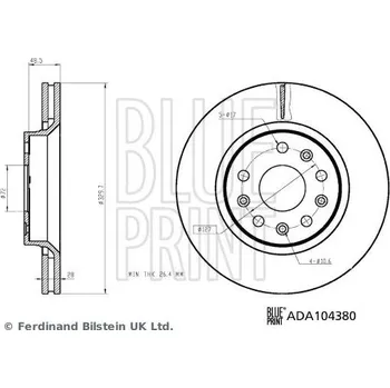 Brzdový kotouč Brzdový kotouč BLUE PRINT ADA104380