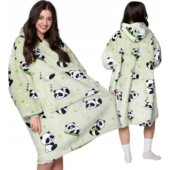 Dámská mikina DEKA oversize mikina Teplá Silná MIKINOVÁ DEKA 2v1 XXL PANDA Plyšová s kapucí