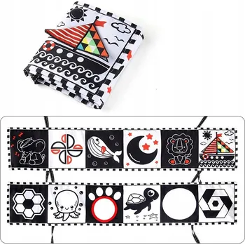 Senzorická knížka černá látková se zvukem pro miminka