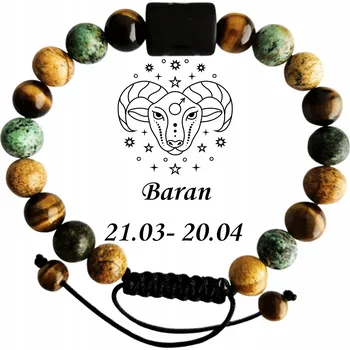 Náramek Unisex náramek, znamení zvěrokruhu BERAN, nastavitelná délka 17-24 cm, Versatile