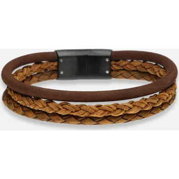 Náramek MATYAS HILL Pánský kožený náramek PHOENIX BROWN Délka náramku: 19,0 cm