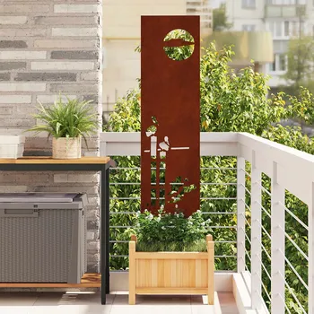 Truhlík vidaXL Soukromí na zahradě Rezavá 32 x 140 cm Povětrnostně odolná ocel [876251]