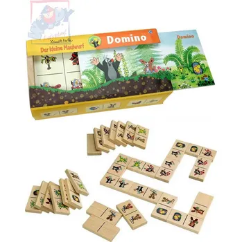 Domino _Ostatní 1_ Hra Domino Krtek 28 dílků v dřevěné krabičce dt39223