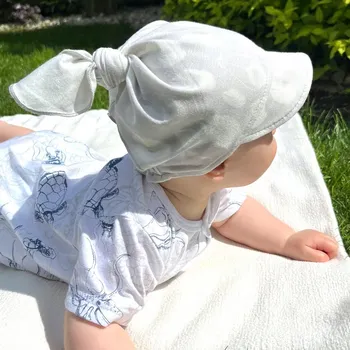 Šátek Dětský bambusový šátek/šátek s gumičkou šedý L