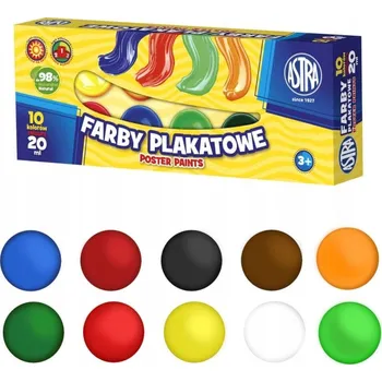 Výtvarná barva Plakátové barvy školní ASTRA 10 barev 20 ml