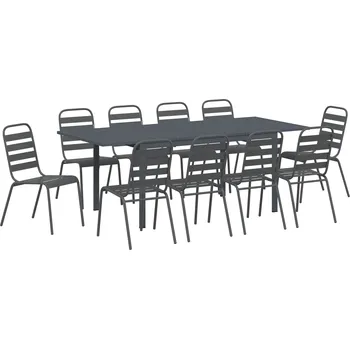 Zahradní sestava vidaXL Zahradní jídelní souprava 11 pcs Antracit [3378828]