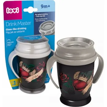 Kojenecká láhev LOVI Hrneček 360° Drink Master 250 ml, I Love, 9m+