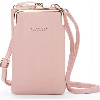 Kabelka Kabelka psaníčko, malá taštička/peněženka na telefon, s popruhem přes rameno, světle růžová 2