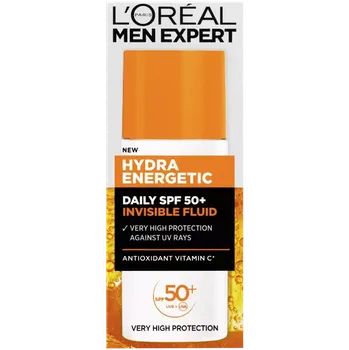 Opalování L’Oréal Paris Men Expert Hydra Energetic rozjasňující fluid SPF 50+ 50 ml