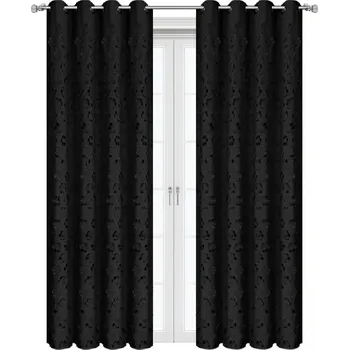 Závěs BytoTex Sada závěsů Lorena černá, 2 ks, každý - 145 x 250 cm