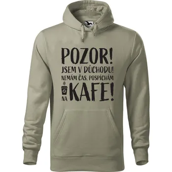 Pánská mikina Pánská mikina s potiskem Důchodce kafe Velikost (muž): XL, Vyberte barvu: Světlá khaki