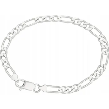 Náramek Náramek Figaro stříbrný pánský 4 mm, plný, italský, délka 21 cm, STŘÍBRO 925