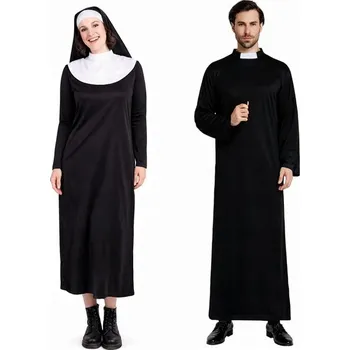 Karnevalový kostým KOSTÝM KNĚZE A KOSTÝM JEPTIŠKY M/L SADA PRO PÁRY PŘEVLEK KARNEVAL