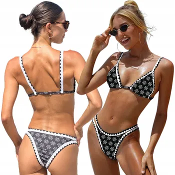 Dámské plavky Dvoudílné plavky Bikini s vyztuženými košíčky L Maroko Černé