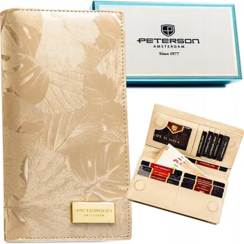 Peněženka Peterson peněženka z pravé kůže béžová - dámská