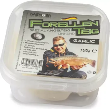 Návnadová surovina Saenger Těsto na pstruhy 100 g česnek