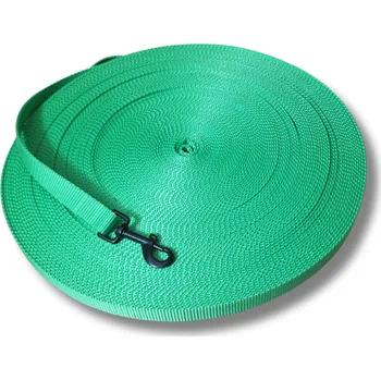 Vodítko pro psa Stopovací vodítko Clasic pro střední plemena - NEON ZELENÁ, 20 mm, 5 m, Karabina 81 mm - pro střední plemena - černá