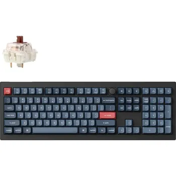 Keychron V6 Max Swappable RGB Backlight Brown Switch - Black - Knob Version, US V6M-D3