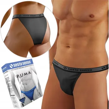 Slipy SESTO SENSO Pánské slipy Puma Tanga Grafit, XXL