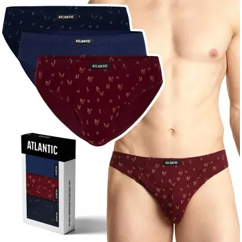 Slipy ATLANTIC 3MP-100 slipy pánské sportovní slipy 100% BAVLNA 3 PÁRY - XXL