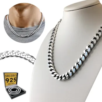 Řetízek ŁAŃCUCH Srebrny Męski Řetízek STŘÍBRO ryzosti 925 4,5 mm Pancr + DÁREK