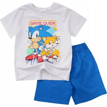 Chlapecké pyžamo CHLAPECKÉ PYŽAMO KRÁTKÝ RUKÁV šortky SONIC bílé 122 D011U