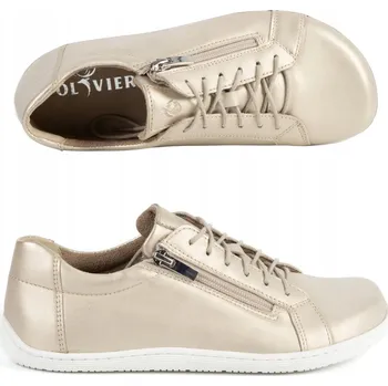 Dámská obuv Dámské kožené barefoot boty model perforované 1243 zlaté 37