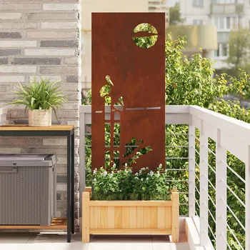 Truhlík vidaXL Soukromí na zahradě Rezavá 50 x 140 cm Povětrnostně odolná ocel [876321]