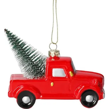 Vánoční ozdoba Závěsná vánoční dekorace EVI RED auto 802350