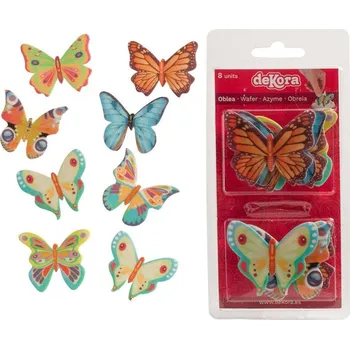 Jedlá dekorace na dort Dekora Motýlci 8 ks