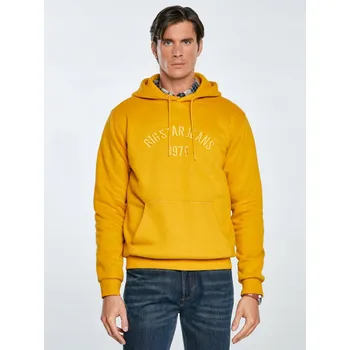 Pánská mikina PÁNSKÁ MIKINA BIG STAR S VÝŠIVKOU S KAPUCÍ KAPUCÍ ŽLUTÁ ASLAN 203 L