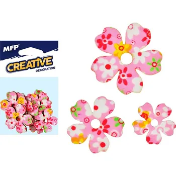 Dekorace květina růžová 12ks - 3-5 cm