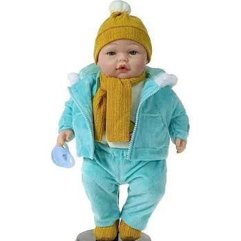 Panenka 580596 PANENKA MIMINKO V ZIMNÍM MODRÉM OBLEČENÍ 40 CM BATERIE ADAR