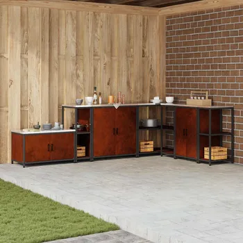 Kuchyňská linka vidaXL Skladování v kuchyni s policí Rezavá 60 x 50 x 92 cm Ocel [874981]