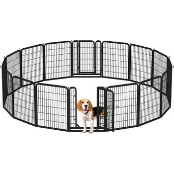 klec pro psa Ohrádka pro psy 615100 black 16pcs, výška 80 cm, černá - A YAHEETECH