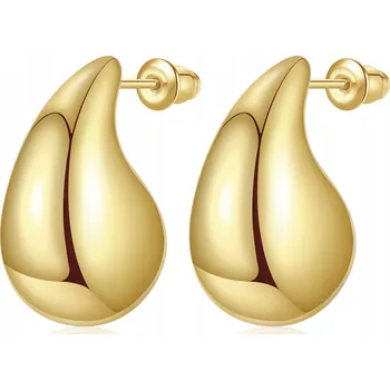 Náušnice Náušnice z chirurgické ocel se zlatými kapkami
