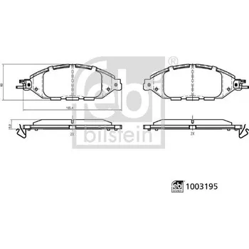 Brzdový systém Sada brzdových destiček, kotoučová brzda FEBI BILSTEIN 1003195