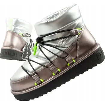 Dámská obuv Dámské zimní sněhule D.Franklin vel.39, módní zateplené kotníkové boty, stříbrné