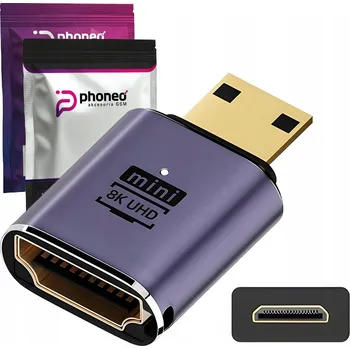 Video kabel ADAPTÉR PŘEVODNÍK REDUKCE HDMI NA MINI HDMI PHONEO 48GBPS 8K C1