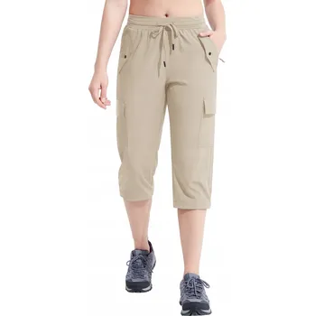 Dámské kalhoty Dámské 3/4 cargo kalhoty trekové voděodolné sportovní Capri béžové M