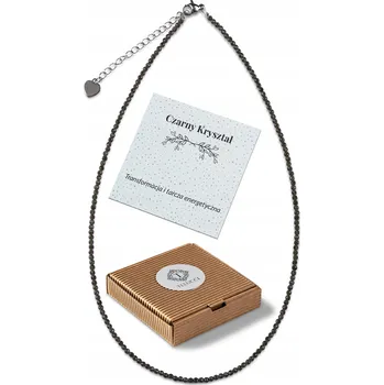 Náhrdelník Dámský náhrdelník z přírodního kamene, jemný Černý Křišťál, Dárek