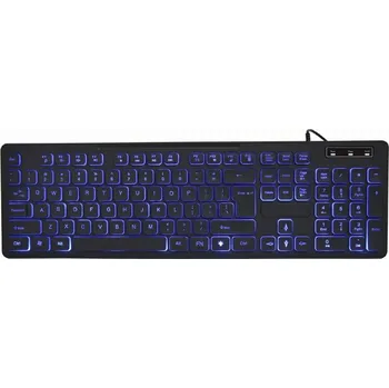 Klávesnice GEMBIRD Multimediální klávesnice s tříbarevným podsvícením černá US