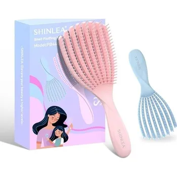 hřeben Kartáč na vlasy, SHINLEA 2dílný kartáč na vlasy bez tahání pro ženy, muže a děti, kartáč na
