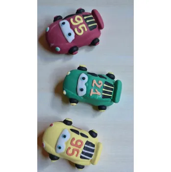 Jedlá dekorace na dort Cukrová dekorace Auta Racing – Sada 3 ks