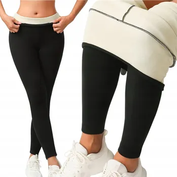 Dámské legíny TEPLÉ LEGÍNY SILNÉ LEGÍNY ZATEPLENÉ KOŽÍŠKEM S VYSOKÝM PASEM ZIMA XXL