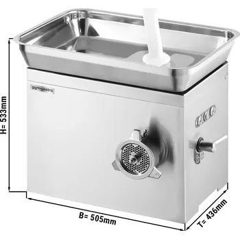 Kuchyňský mlýnek G.Gastro Commercial Electric Meat Mincer #22 - Heavy-Duty - 350 kg/h - 1.10 kW - Magnetic lock, 4.5 mm disc